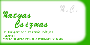 matyas csizmas business card