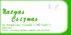 matyas csizmas business card